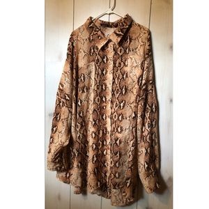 Oversized Snakeskin Shirt Dress